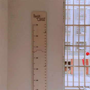 Дървена линийка за детска диаграма за растеж на височината Бебешка скандинавска декорация Измерване на височината на децата Стенен метър за измерване на стикери