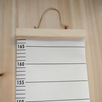 Декоративна диаграма на растежа на височината, висяща дървена рамка, плат, платно, линийка за измерване на височина за деца, запис на височина