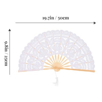 Ветрило Сгъваеми дантелени ветрила Ръчни ръчни флорални сватбени ретро танци Японски булчински цветя Ретро Европейски парти Танцови реквизити