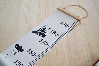 Baba gyermek növekedési táblázat magassági vonalzó fa falra akasztós falmatrica gyerekeknek gyerekszoba skandináv dekor 20x200cm