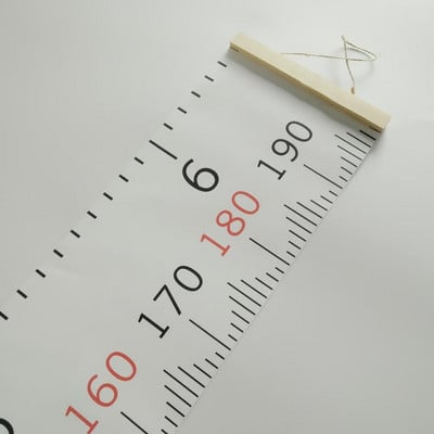 Baba gyermek növekedési táblázat magassági vonalzó fa falra akasztós falmatrica gyerekeknek gyerekszoba skandináv dekor 20x200cm