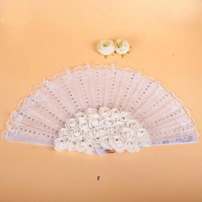 Rankų darbo vestuvių nuotakos plunksnų ventiliatoriai „pasidaryk pats“ nėriniai „Slik“ balti moteriški vėduokliai šokių vestuvių dekoravimui „pasidaryk pats“ rankų ventiliatorius „Abanicos Para Boda“