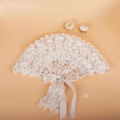 Rankų darbo vestuvių nuotakos plunksnų ventiliatoriai „pasidaryk pats“ nėriniai „Slik“ balti moteriški vėduokliai šokių vestuvių dekoravimui „pasidaryk pats“ rankų ventiliatorius „Abanicos Para Boda“