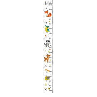 Dekoratív növekedési diagram falmérő vonalzó gyermek magasság rekord függő vászon matrica