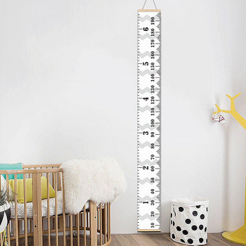 Скандинавска детска линийка за височина Платнена висяща диаграма за растеж Декорация на стена за детска стая Декоративни диаграми за растеж Линийка за височина