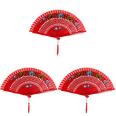 3db Kétoldalas ventilátor kínai stílusú ventilátor, üreges kivágású teljesítményű ventilátor