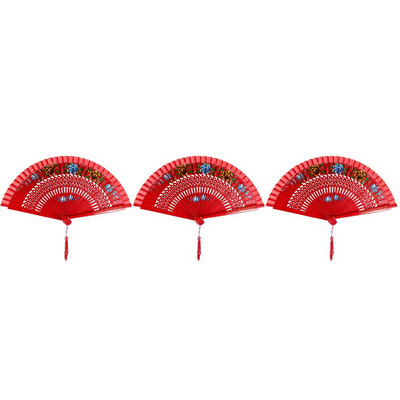 3db Kétoldalas ventilátor kínai stílusú ventilátor, üreges kivágású teljesítményű ventilátor