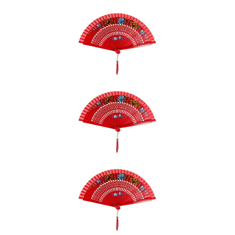 3db Kétoldalas ventilátor kínai stílusú ventilátor, üreges kivágású teljesítményű ventilátor