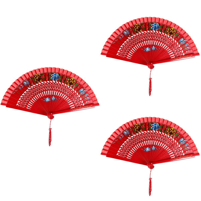 3db Kétoldalas ventilátor kínai stílusú ventilátor, üreges kivágású teljesítményű ventilátor