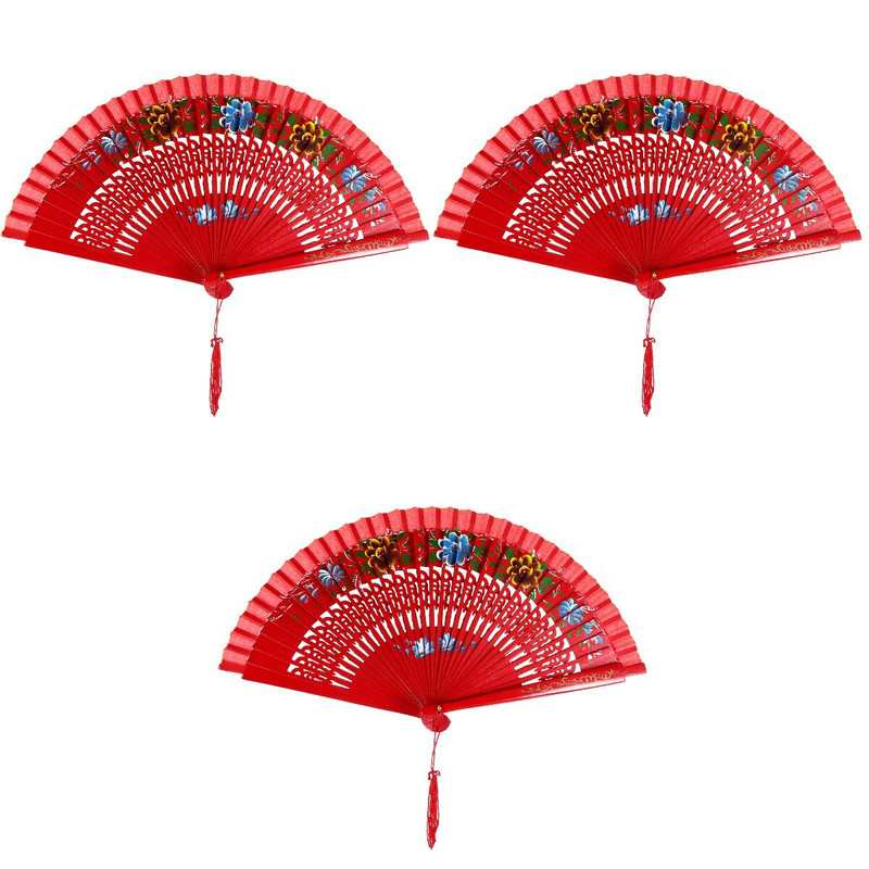 3db Kétoldalas ventilátor kínai stílusú ventilátor, üreges kivágású teljesítményű ventilátor