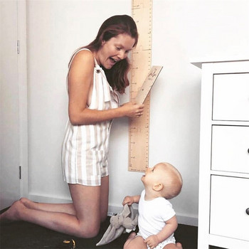Ξύλινο παιδικό διάγραμμα ανάπτυξης ύψους Χάρακας Baby Nordic Children Μετρητής ύψους Διακόσμηση δωματίου Αυτοκόλλητα μέτρησης τοίχου