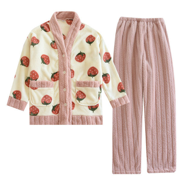 Pūsta moteriška pižama smailia iškirpte - dviejų dalių