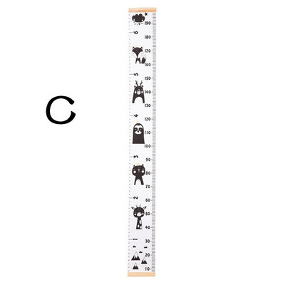 Snimač rasta djeteta s ispisanim slatkim crtanim životinjama Kućna zidna naljepnica Ravnalo za mjerenje visine za dječji dom Dekoracija dječje sobe