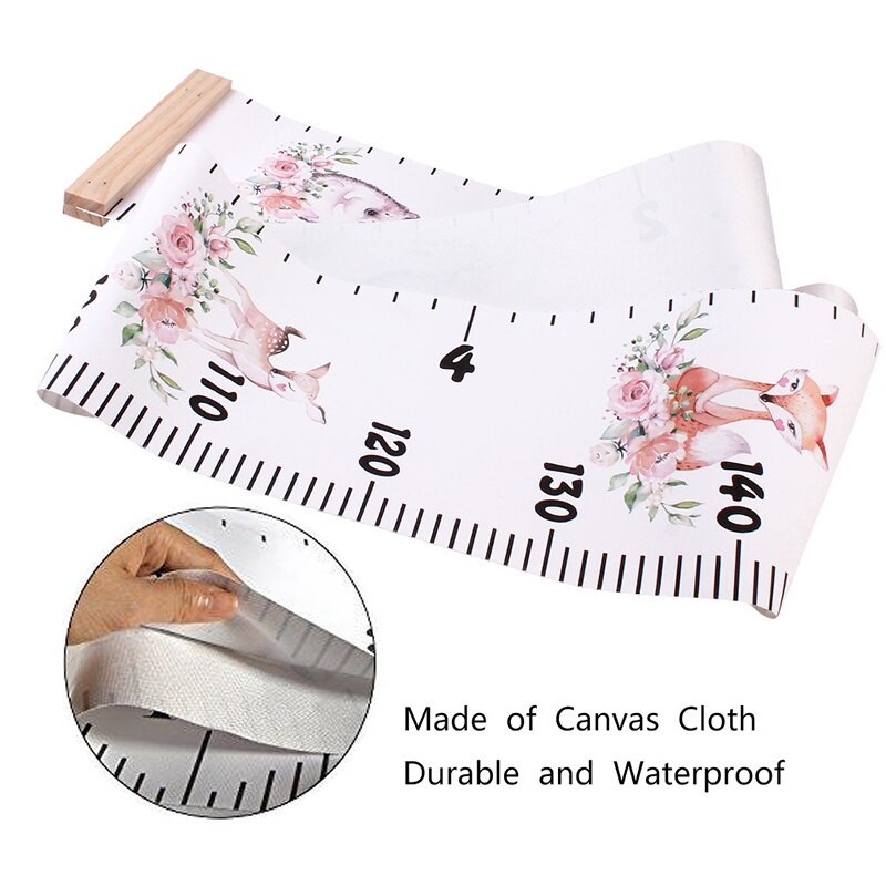 Snimač rasta djeteta s ispisanim slatkim crtanim životinjama Kućna zidna naljepnica Ravnalo za mjerenje visine za dječji dom Dekoracija dječje sobe