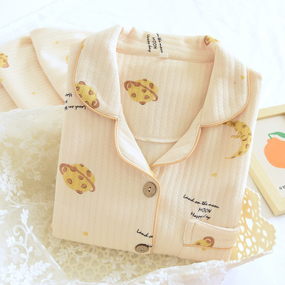 Őszi-téli női pizsama gombokkal - két részes