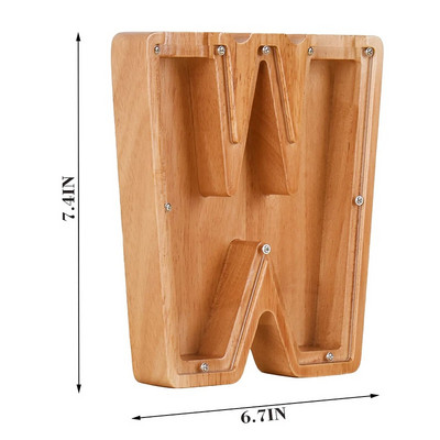 Kasica prasica s dvadeset i šest slova Drvena kutija za novčiće Kutija za uštedu novca Staklenka Kutija za pohranu kovanica Ukrasi za stolni ukrasi Rukotvorine za uređenje doma