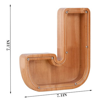 Kasica prasica s dvadeset i šest slova Drvena kutija za novčiće Kutija za uštedu novca Staklenka Kutija za pohranu kovanica Ukrasi za stolni ukrasi Rukotvorine za uređenje doma