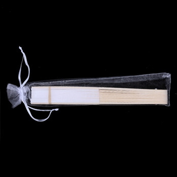 Гореща разпродажба 10x ветрило от бяла копринена тъкан + бамбук с подаръчна торбичка от муселин за сватба персонализирана танцуваща писана картина