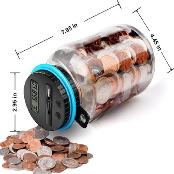 Κουμπαράς Counter Coin Ηλεκτρονικό Ψηφιακό LCD Μετρά Κέρματα Κουτί εξοικονόμησης χρημάτων Κουτί αποθήκευσης κερμάτων βάζο για χρήματα GBP ευρώ