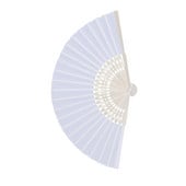 10x evantai din țesătură de mătase albă + bambus cu pungă cadou din muselină pentru nuntă pictură personalizată de dans scris