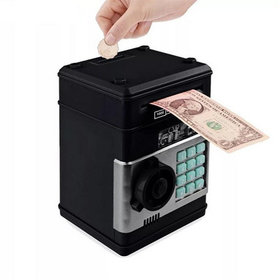 Elektronikus Piggy Bank ATM Jelszó Pénzdoboz Pénztári érmék Takarékdoboz ATM banki széf Automata befizetés bankjegy karácsonyi ajándék