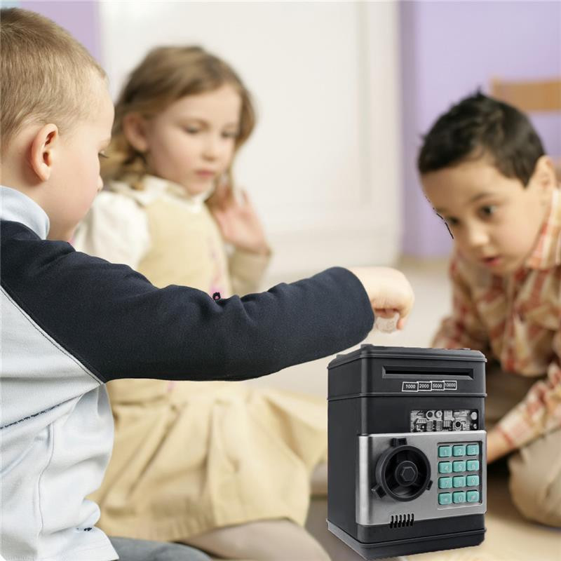 Elektroninis Piggy Bank bankomatas Slaptažodis Pinigų dėžutė Pinigų monetų taupymo dėžutė Bankomato banko seifas Automatinis įnašas Banknotas Kalėdų dovana
