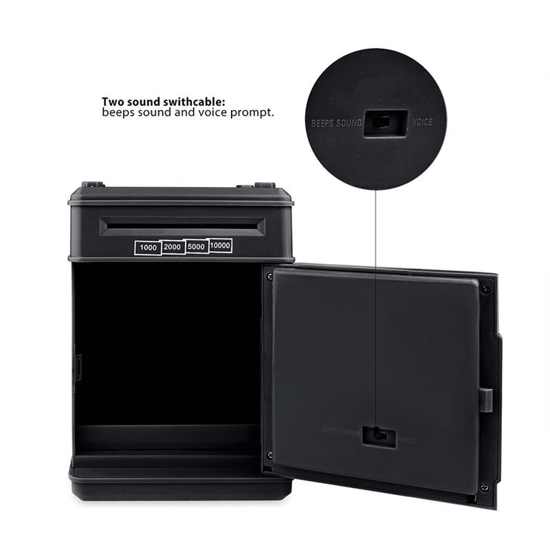 Elektroninis Piggy Bank bankomatas Slaptažodis Pinigų dėžutė Pinigų monetų taupymo dėžutė Bankomato banko seifas Automatinis įnašas Banknotas Kalėdų dovana