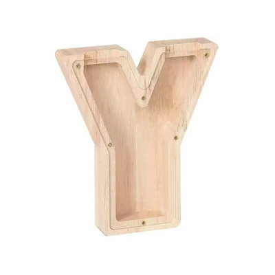 Pușculiță cu alfabet englezesc, monede din lemn, cutie de bani, cutie de economisire, borcan, cutie de depozitare pentru monede, cutie de economisire a banilor, cutie de bani, decor acasă