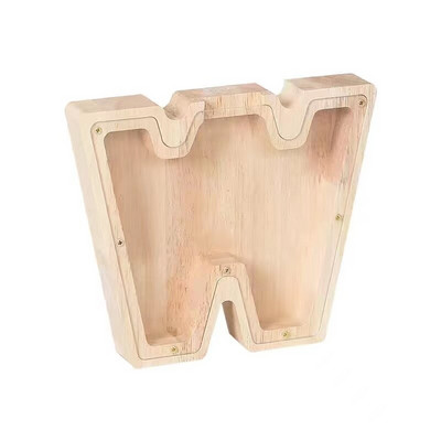 Pușculiță cu alfabet englezesc, monede din lemn, cutie de bani, cutie de economisire, borcan, cutie de depozitare pentru monede, cutie de economisire a banilor, cutie de bani, decor acasă