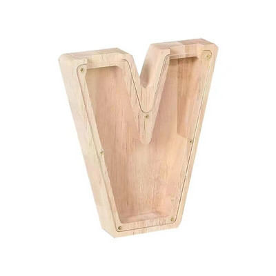 Pușculiță cu alfabet englezesc, monede din lemn, cutie de bani, cutie de economisire, borcan, cutie de depozitare pentru monede, cutie de economisire a banilor, cutie de bani, decor acasă