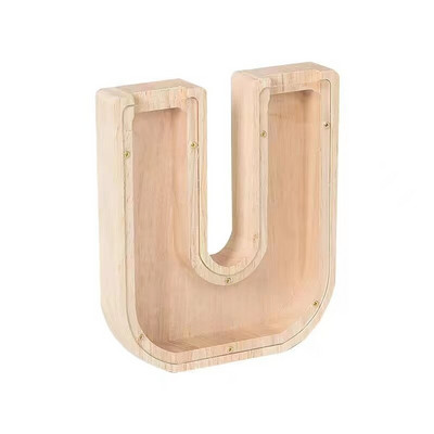 Pușculiță cu alfabet englezesc, monede din lemn, cutie de bani, cutie de economisire, borcan, cutie de depozitare pentru monede, cutie de economisire a banilor, cutie de bani, decor acasă