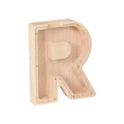 Pușculiță cu alfabet englezesc, monede din lemn, cutie de bani, cutie de economisire, borcan, cutie de depozitare pentru monede, cutie de economisire a banilor, cutie de bani, decor acasă