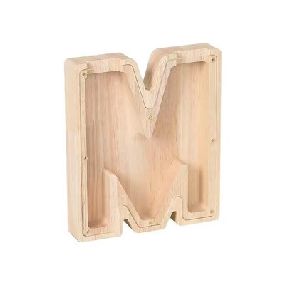 Pușculiță cu alfabet englezesc, monede din lemn, cutie de bani, cutie de economisire, borcan, cutie de depozitare pentru monede, cutie de economisire a banilor, cutie de bani, decor acasă