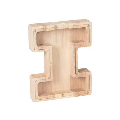 Pușculiță cu alfabet englezesc, monede din lemn, cutie de bani, cutie de economisire, borcan, cutie de depozitare pentru monede, cutie de economisire a banilor, cutie de bani, decor acasă