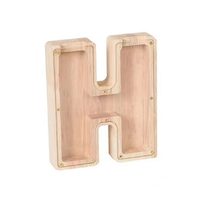 Pușculiță cu alfabet englezesc, monede din lemn, cutie de bani, cutie de economisire, borcan, cutie de depozitare pentru monede, cutie de economisire a banilor, cutie de bani, decor acasă