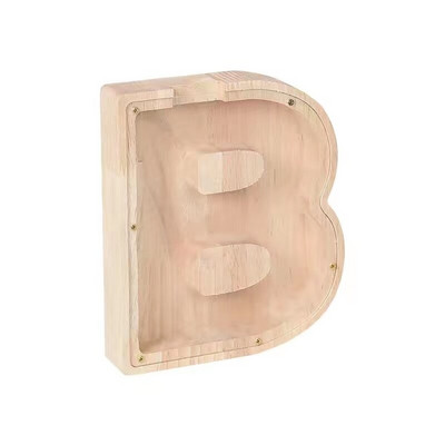 Pușculiță cu alfabet englezesc, monede din lemn, cutie de bani, cutie de economisire, borcan, cutie de depozitare pentru monede, cutie de economisire a banilor, cutie de bani, decor acasă