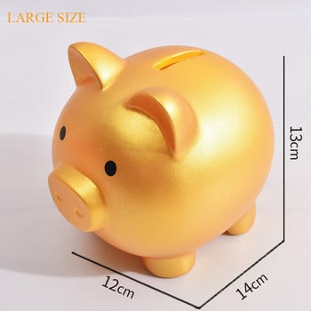 Golden Pig Large Piggy Bank Vinyl Cute Money Box Κέρματα Χρηματοκιβώτιο ταμιευτηρίου για ενήλικες Παιδικό φεστιβάλ γενεθλίων Καλύτερα δώρα Διακόσμηση σπιτιού