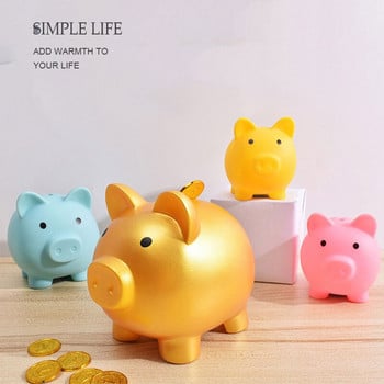 Golden Pig Large Piggy Bank Vinyl Cute Money Box Κέρματα Χρηματοκιβώτιο ταμιευτηρίου για ενήλικες Παιδικό φεστιβάλ γενεθλίων Καλύτερα δώρα Διακόσμηση σπιτιού