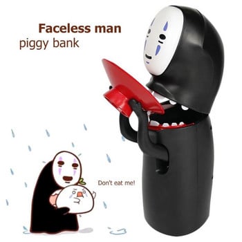 Spirited Away Kaonashi No-face Man Electronic Money Box Ghost Figure Coin Cartoon Piggy Bank Funny Toy Automatic Eaten Coin Box