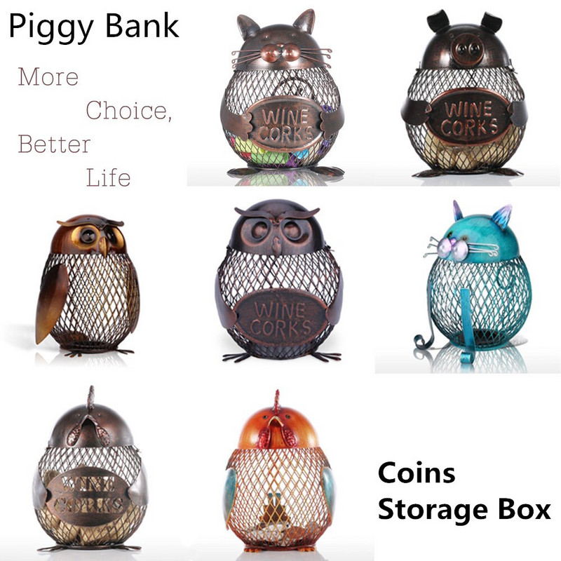 Bagoly formájú malacpersely fém érme Pénztakarékos doboz tégelyes érmék tárolódoboz lakberendezési figurák kézműves karácsonyi ajándék gyerekeknek