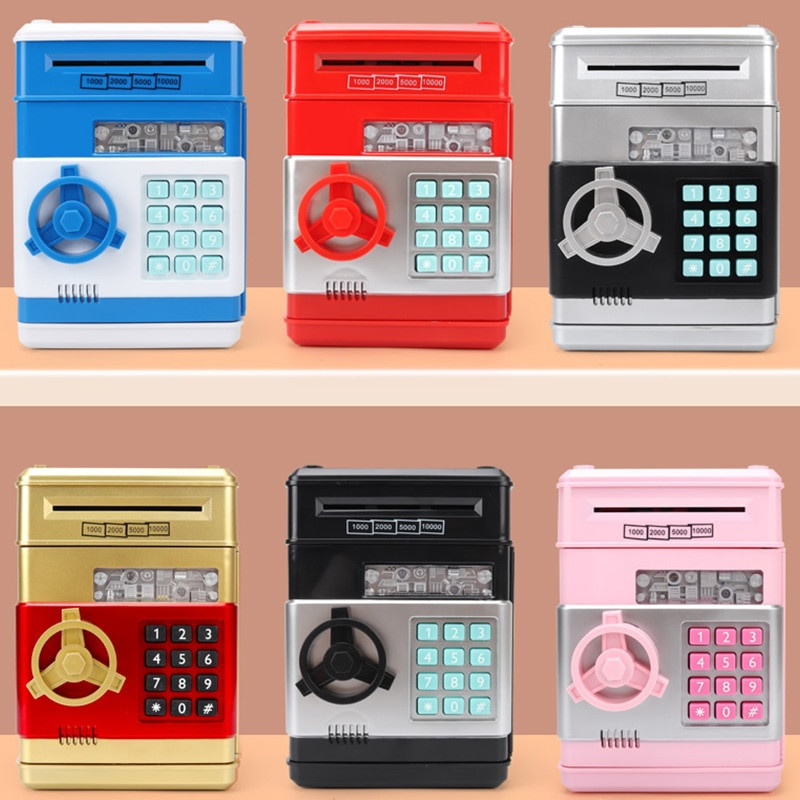Elektronikus malacpersely-széf Pénzdobozok gyerekeknek Digitális érmék Készpénzt megtakarító széf Mini bankautomata Karácsonyi ajándékok gyerekeknek