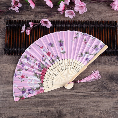 Vintažinio stiliaus bambuko šilko sulankstomas vėduoklė Kinų raštas Menas amatai Dovana Vestuvėms Namų puošmena Papuošalai Šokių rankų ventiliatoriaus dovana