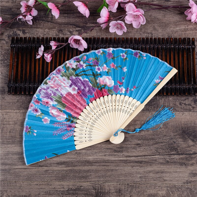 Vintažinio stiliaus bambuko šilko sulankstomas vėduoklė Kinų raštas Menas amatai Dovana Vestuvėms Namų puošmena Papuošalai Šokių rankų ventiliatoriaus dovana