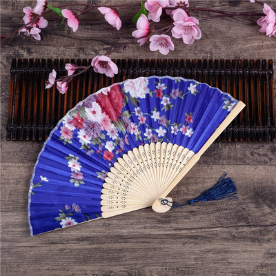 Vintažinio stiliaus bambuko šilko sulankstomas vėduoklė Kinų raštas Menas amatai Dovana Vestuvėms Namų puošmena Papuošalai Šokių rankų ventiliatoriaus dovana