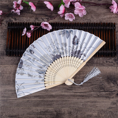 Vintažinio stiliaus bambuko šilko sulankstomas vėduoklė Kinų raštas Menas amatai Dovana Vestuvėms Namų puošmena Papuošalai Šokių rankų ventiliatoriaus dovana