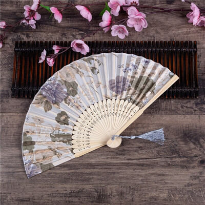 Vintažinio stiliaus bambuko šilko sulankstomas vėduoklė Kinų raštas Menas amatai Dovana Vestuvėms Namų puošmena Papuošalai Šokių rankų ventiliatoriaus dovana