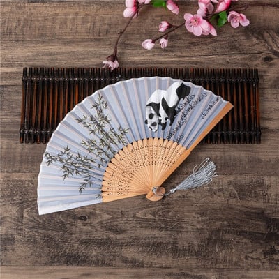 Vintažinio stiliaus bambuko šilko sulankstomas vėduoklė Kinų raštas Menas amatai Dovana Vestuvėms Namų puošmena Papuošalai Šokių rankų ventiliatoriaus dovana