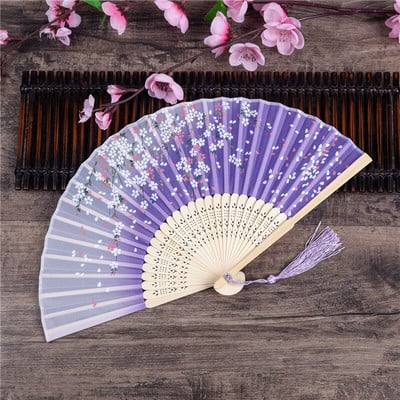 Vintažinio stiliaus bambuko šilko sulankstomas vėduoklė Kinų raštas Menas amatai Dovana Vestuvėms Namų puošmena Papuošalai Šokių rankų ventiliatoriaus dovana