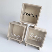 Cutii de bani nordice din lemn Pușculiță personalizate din lemn Cafenea Rezervor de basculare Artizanat Ornament de birou Rezervoare de depozitare a monedelor pentru copii