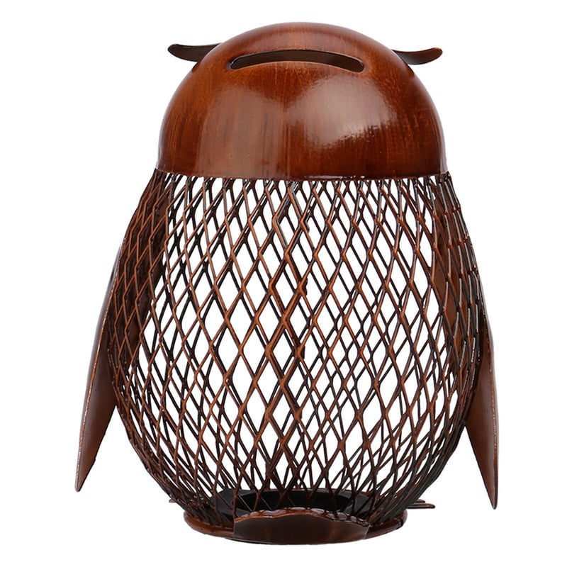 Bagoly alakú érmedoboz fém lakberendezési érmedoboz Modern design hálós aranyos malacpersely lakberendezési karácsonyi újévi ajándék